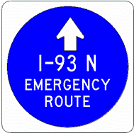 Emergency Route Sign