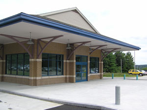 At Exit 4 in Londonderry, the first of three bus terminals to be constructed