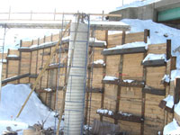 North Bound Abutment Columns Removed 02/02/09